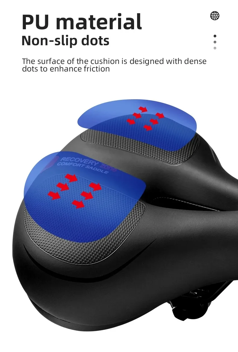 ROCKBROS Fahrradsattel Rennsattel Regenfester Stoßdämpfender Weicher Schwammsattel MTB Rennrad Zubehör – Detail 6