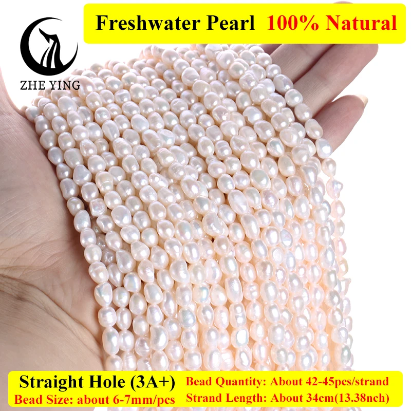 

Zhe Ying 3A+ Natural Freshwater Pearl Straight Hole Irregular Mother of Pearl Beads for Jewelry Making Pearl Accessory Supply