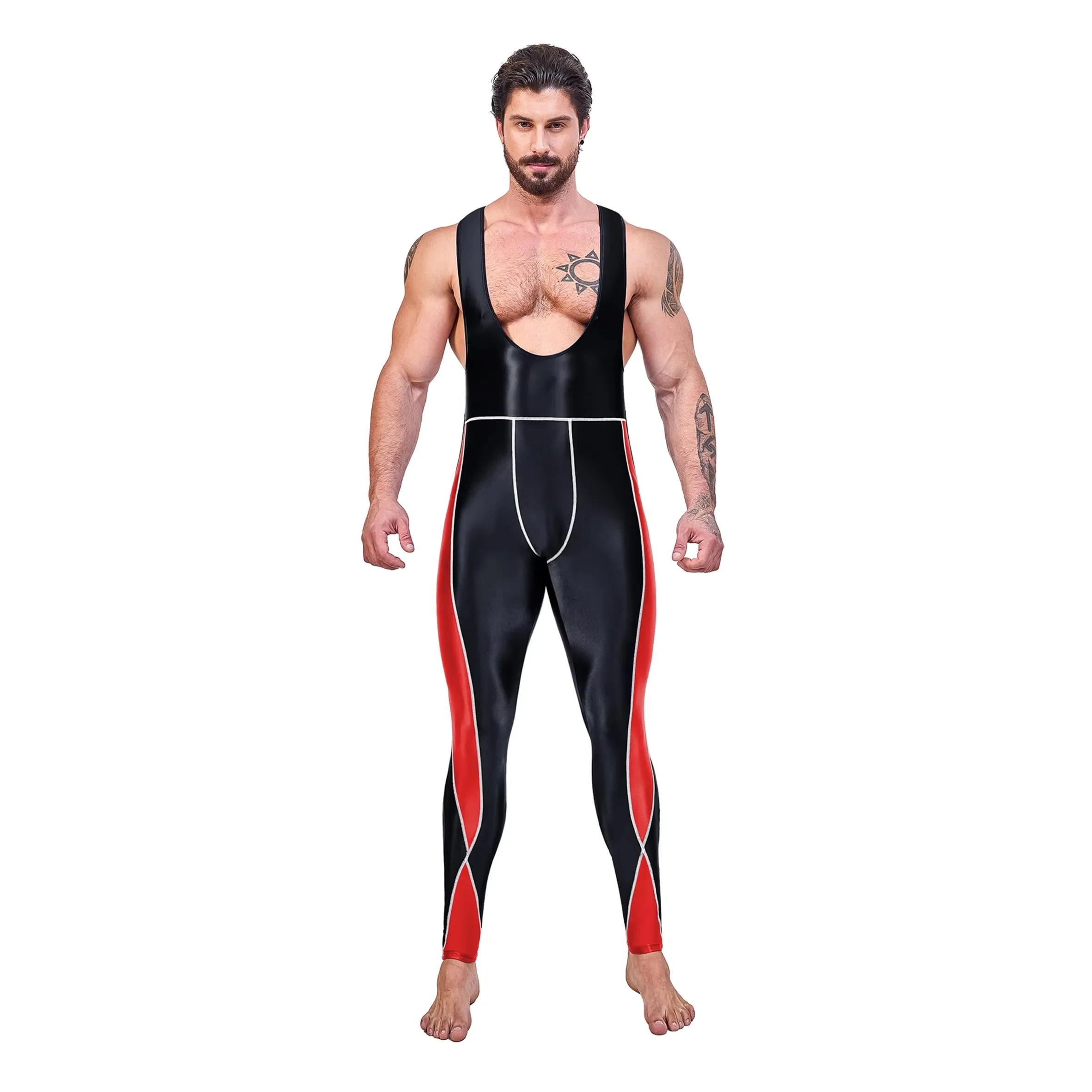 AMORESY Leonidas Series Suspender Backless Cycling Sports Fitness Tights Nine-point Pants Overall Catsuit All-purpose Jumpsuits