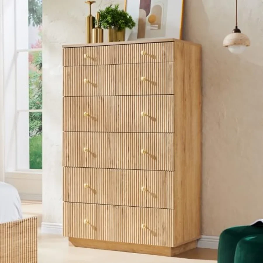 Fluted Dresser for Bedroom with 7 Drawers, 45