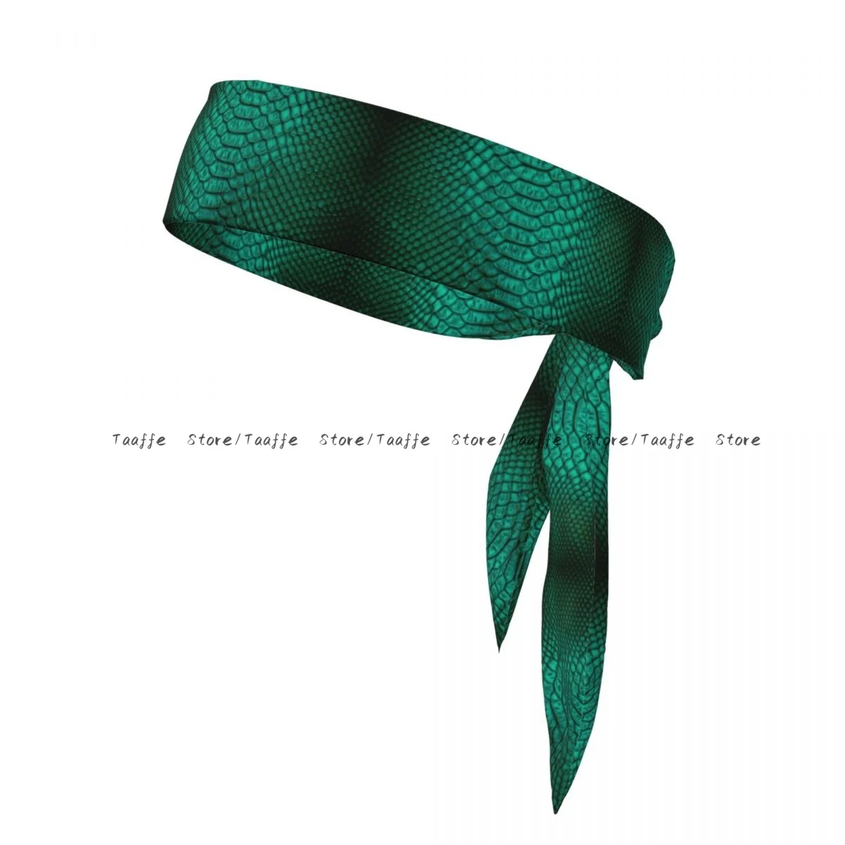 Tie Headbands Green Snake Skin Texture Sports Head Band Athletic Sweatband Bandana Sweat Wicking