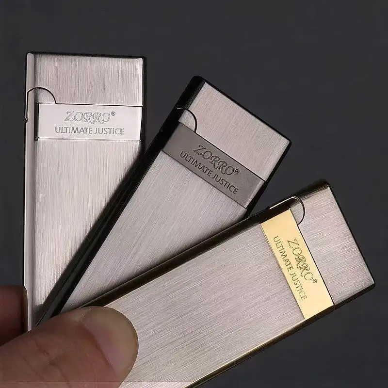 Zorro official genuine slim kerosene lighter mini creative ultra-thin ultra narrow grinding wheel