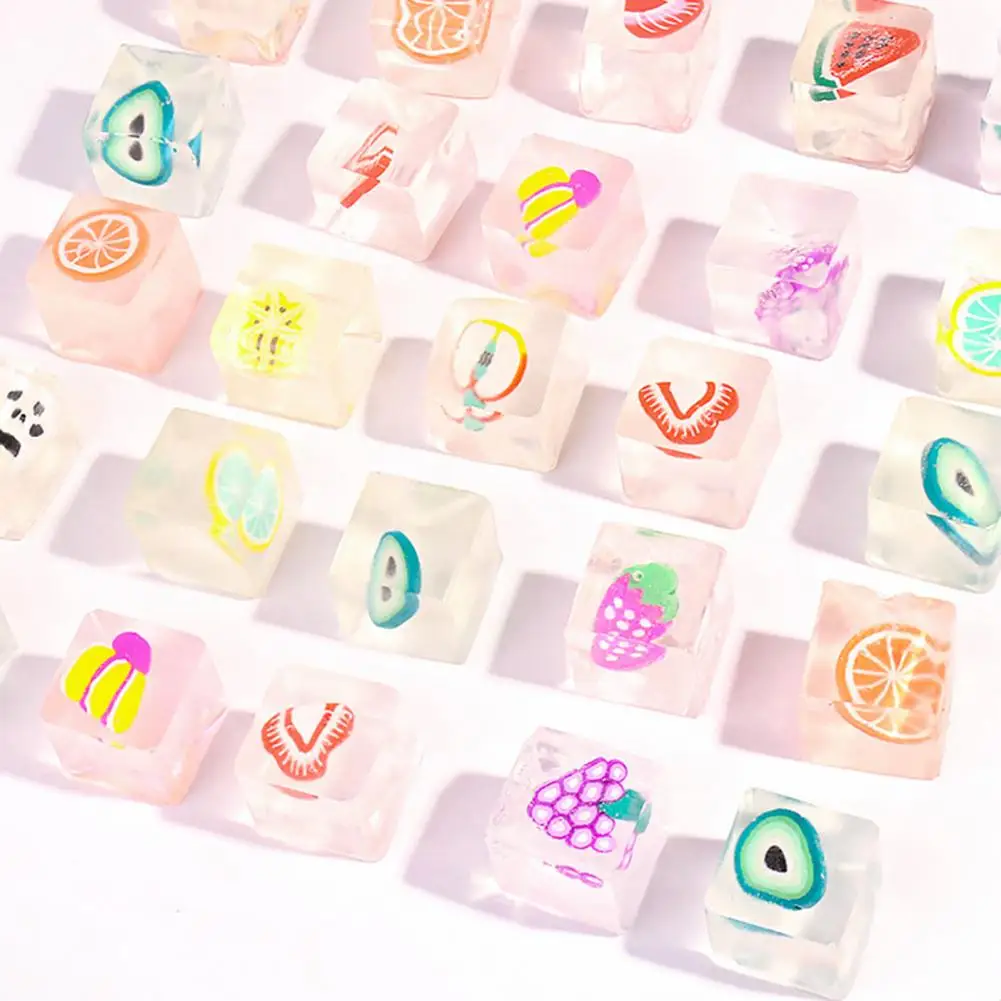 Tpr Giocattolo per cubetti di ghiaccio Set di giocattoli da spremere per cubetti di ghiaccio per frutta per alleviare lo stress Kit di giocattoli per cubetti di frutta per cartoni animati per bambini Adolescenti Adulti Morbido Tpr