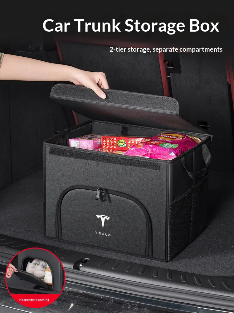 

For Tesla Model 3 Model X Model S Model Y Cybertruck Car trunk Foldable storage box shoe storage organizing box auto Accessories