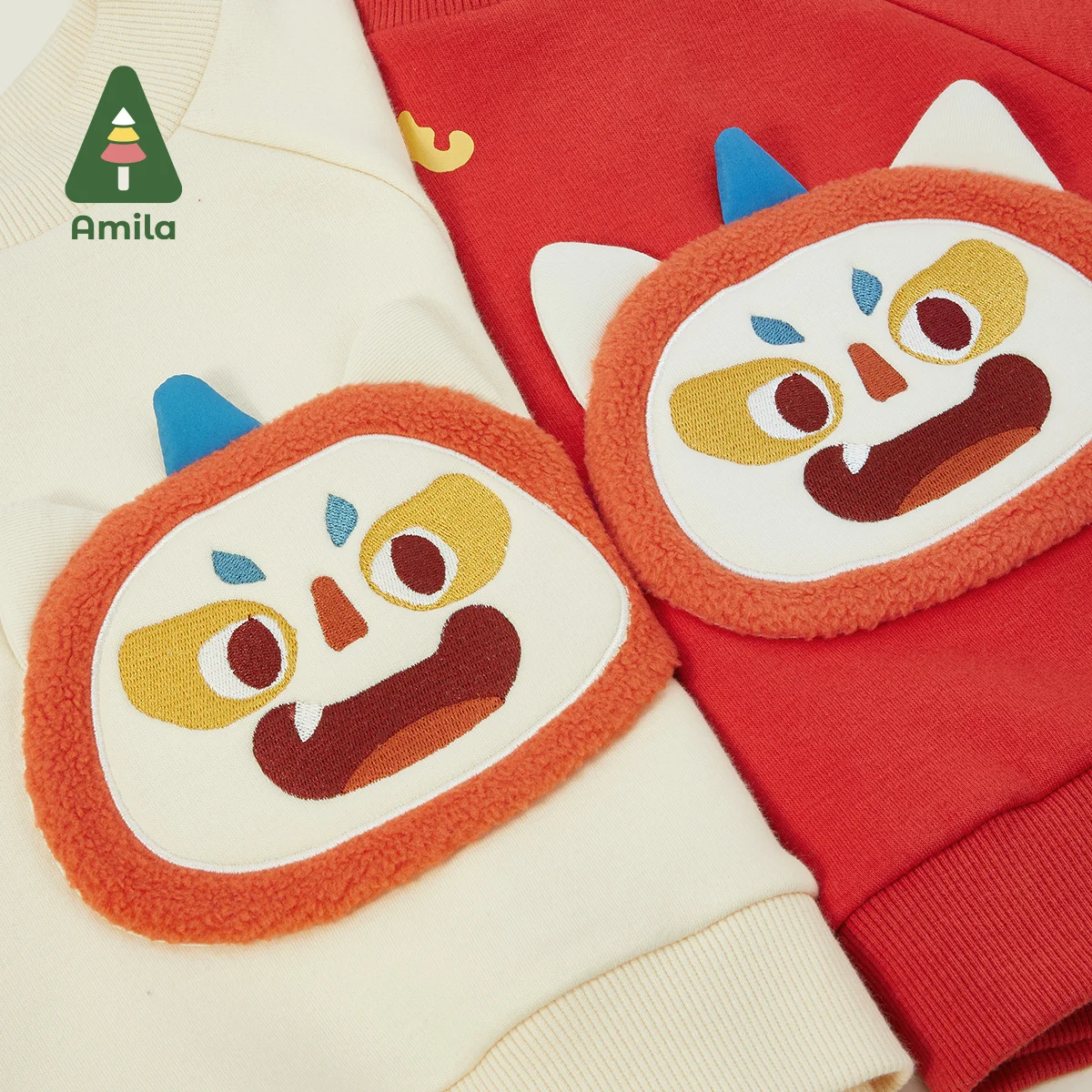 Amila Baby Children Hoodie 2024 Winter New Multicolour Mock turtleneck Fleecing Cute Warm Baby Clothing