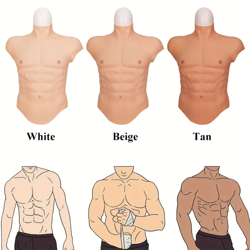 

2024 New Silicone Fake Muscle Crossdresser Realistic Macho Muscle Suit Simulation Muscle Cosplay Realistic Artificial Muscle Man