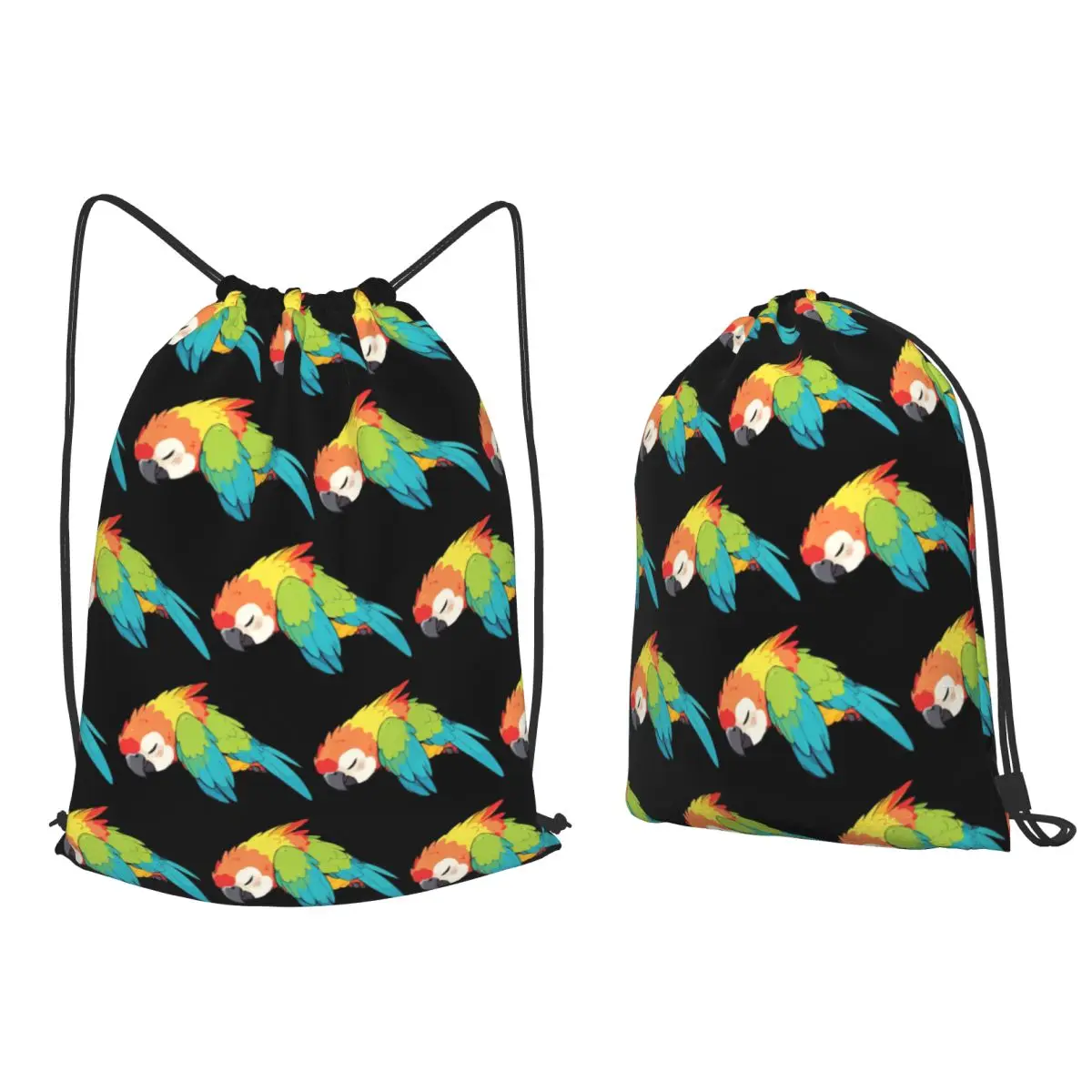 

Lazy Parrot Backpacks Multi-function Drawstring Bags Sundries Bag Book Bags for Man Woman School