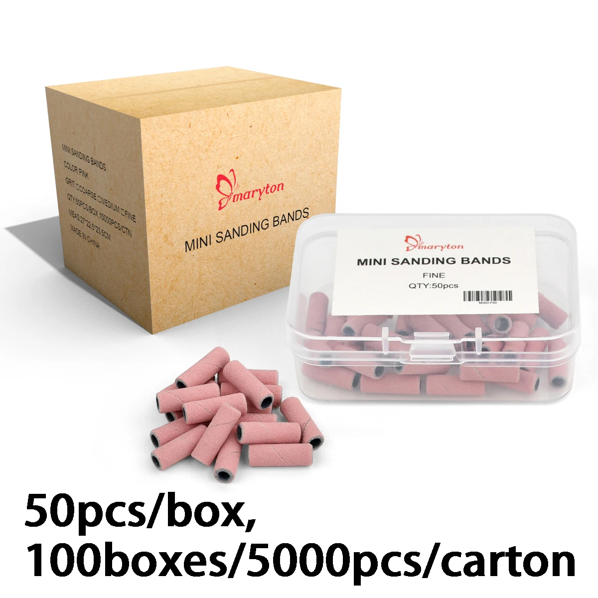 5000Pcs/Case 3mm Pink Mini Sanding Bands for Electric Nail Drill Nails Tool Accessories