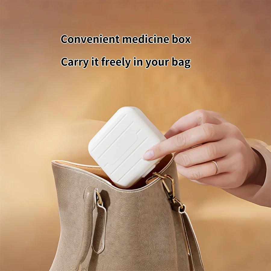 صندوق دواء صغير مريح للسفر، صندوق توزيع أدوية مغطى، جهاز توزيع مختوم لصندوق الكمبيوتر اللوحي