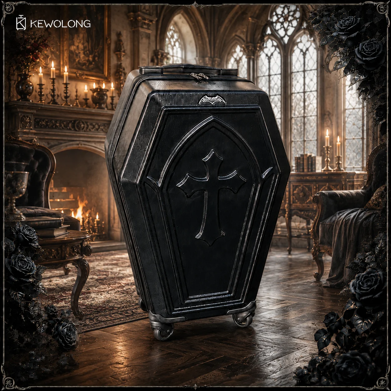 Gothic Coffin Design Rolling S - Luggage Cover Protector review and price