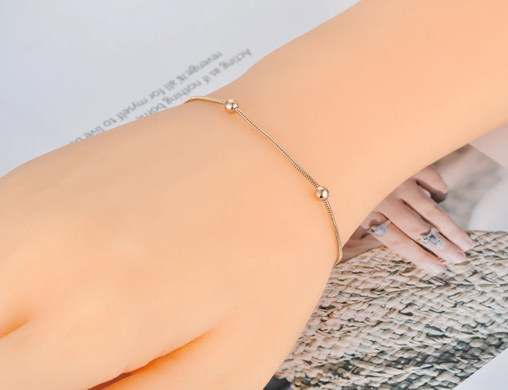 Lokaer Bohemia Style Titanium Stainless Steel Beads Chain Charm Bracelet Necklace For Women Girls Trendy Beach Jewelry SE054