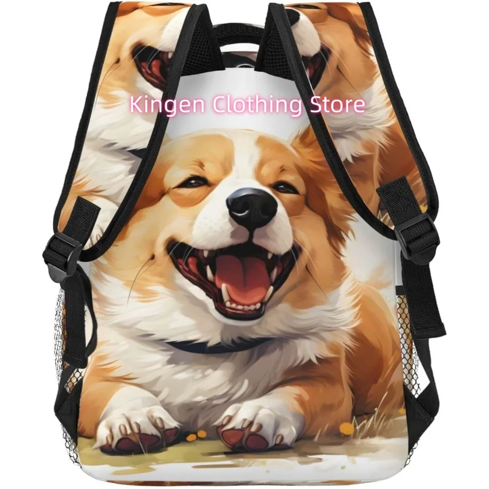 Uroczy plecak na laptopa z psem rasy Corgi, lekki, uniwersalny plecak podróżny na co dzień, plecak unisex do szkoły dla mężczyzn i kobiet.