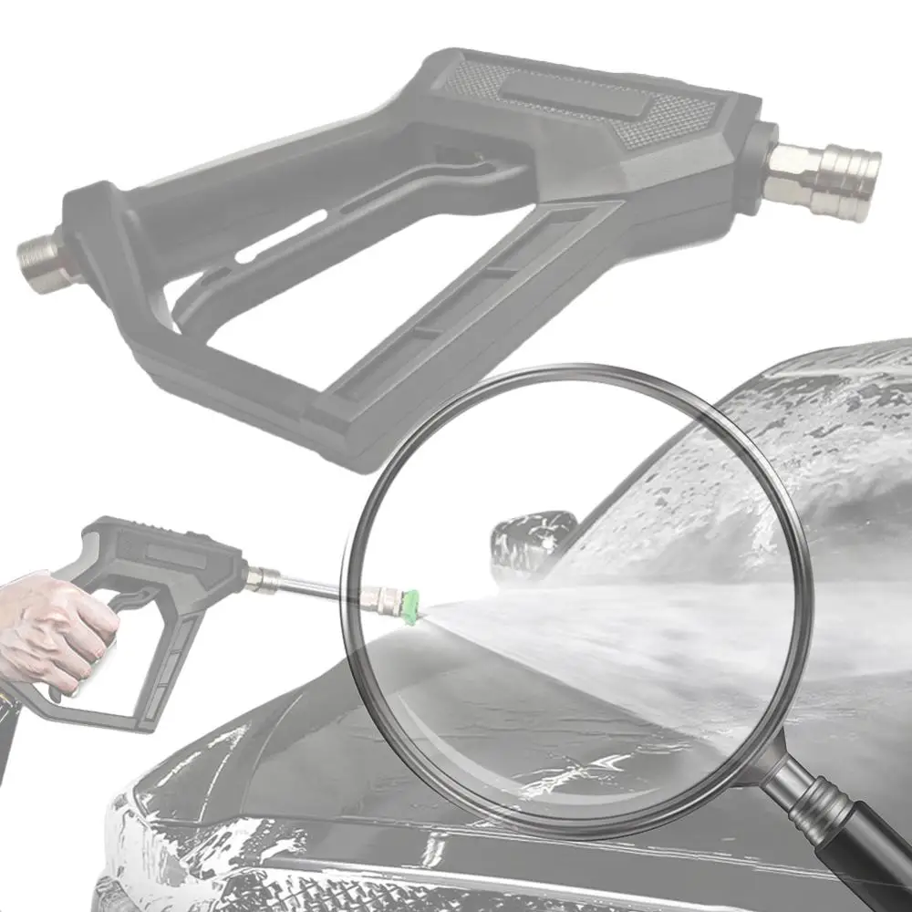 

Short Pressure Washer Gun with 1/4 Inch Quick Connector Pressure Washer Handle 4000 PSI for Washing Cars Garden Cleaning