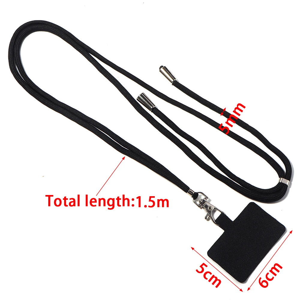 Universal Adjustable Phone Lanyard Multicolor Crossbody Cord Strap With Patch Anti-Lost Long Hanging Rope For Phone Case Lanyard