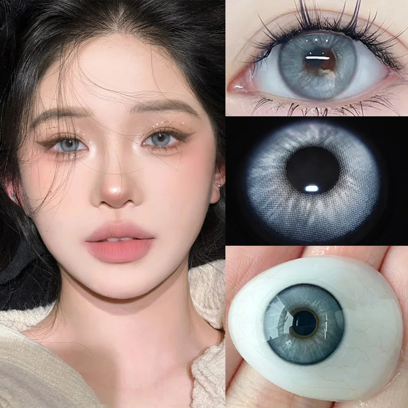 YIMEIXI 2 Pcs Hot Selling Natural Korean Color Contact Lenses for Eyes Fashion Blue Lenses with Prescription High Quality Lenses