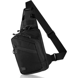 Black Men's Chest Bag Shoulder Bag Fashion Commuting Business Simple Shoulder Bag Tactical Crossbody Bag Concealed Carry