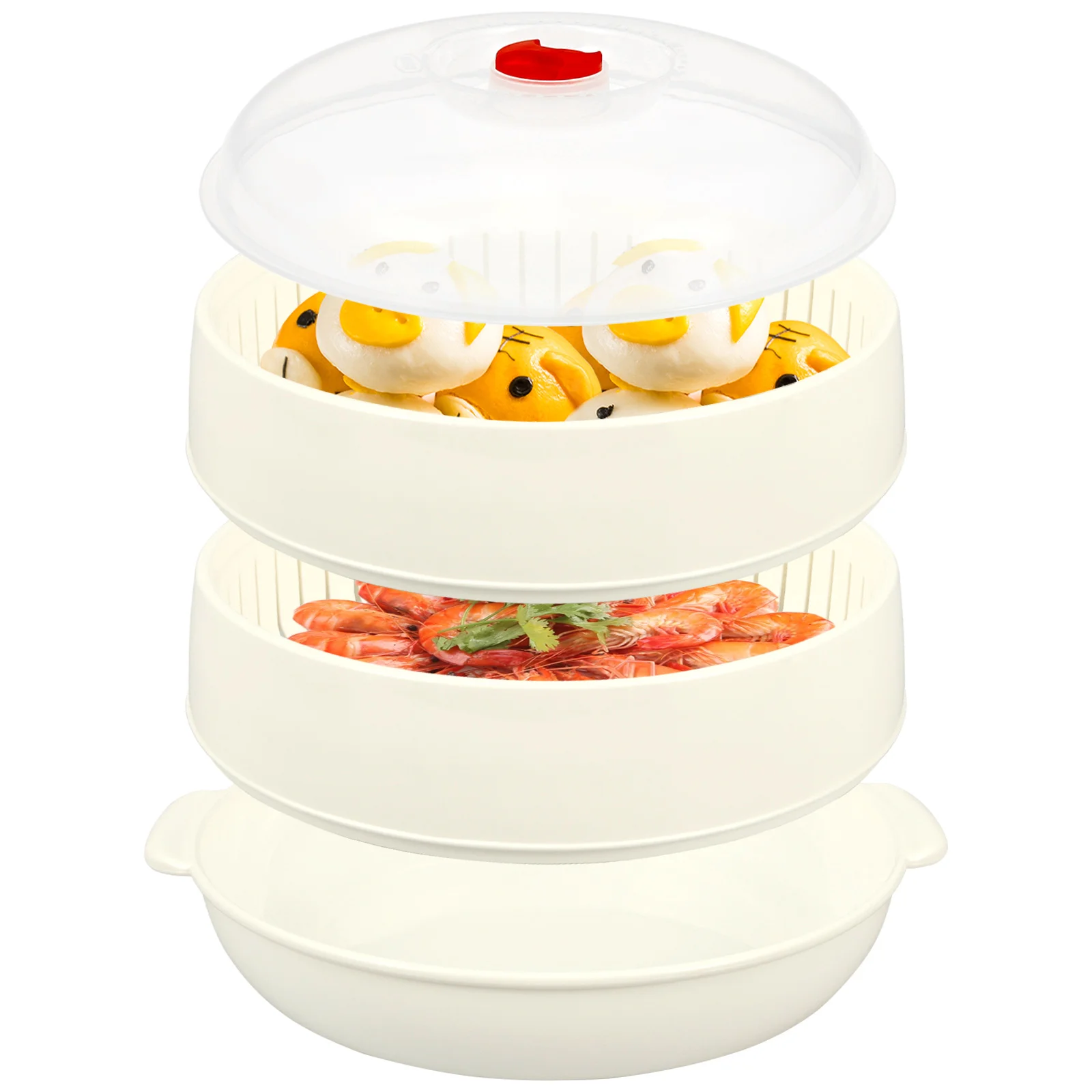 

Microwave Steamer Microwave Steamer with Ventilated Lid and Handle Quick Cooking for Vegetable Fruit Meat Kitchen Accessories