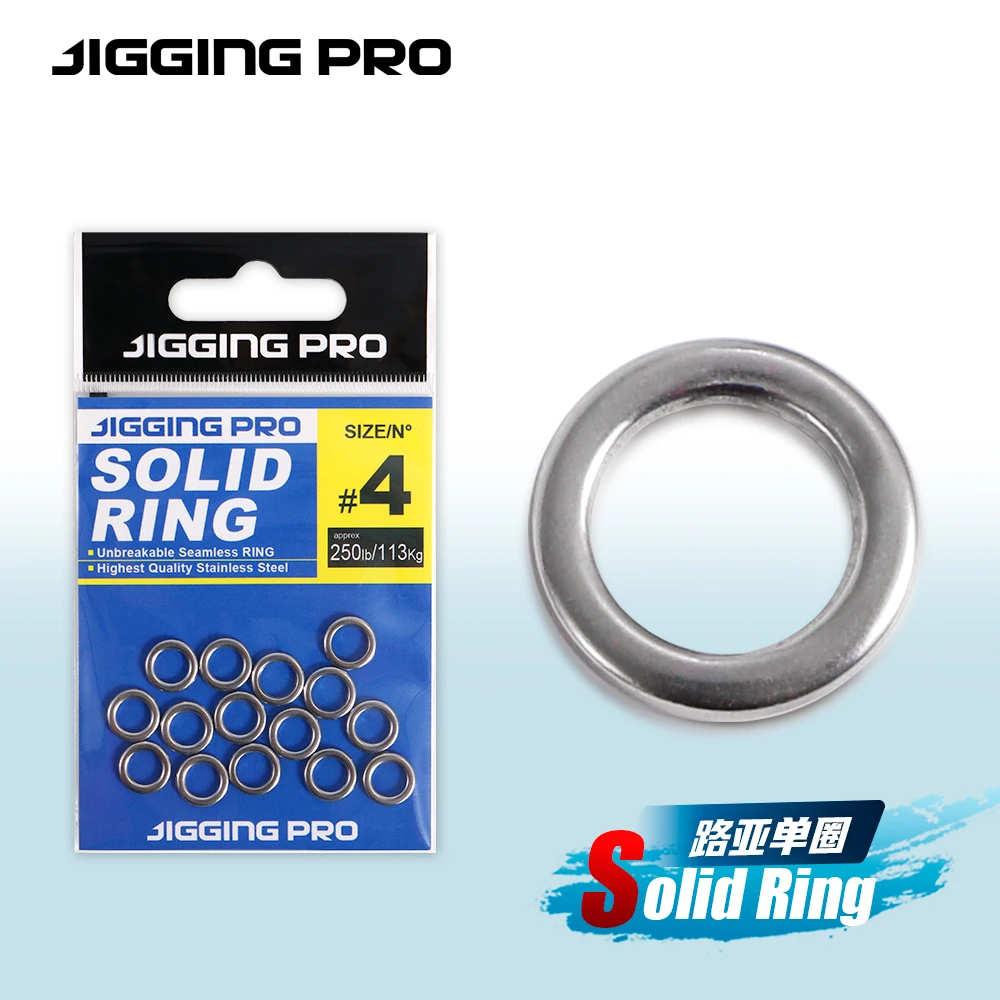 JIGGING PRO Fishing Solid Ring 1#-7# 10/15Pcs Fishing Lure Connectors Stainless Steel Snap Fishing Accessories Professional