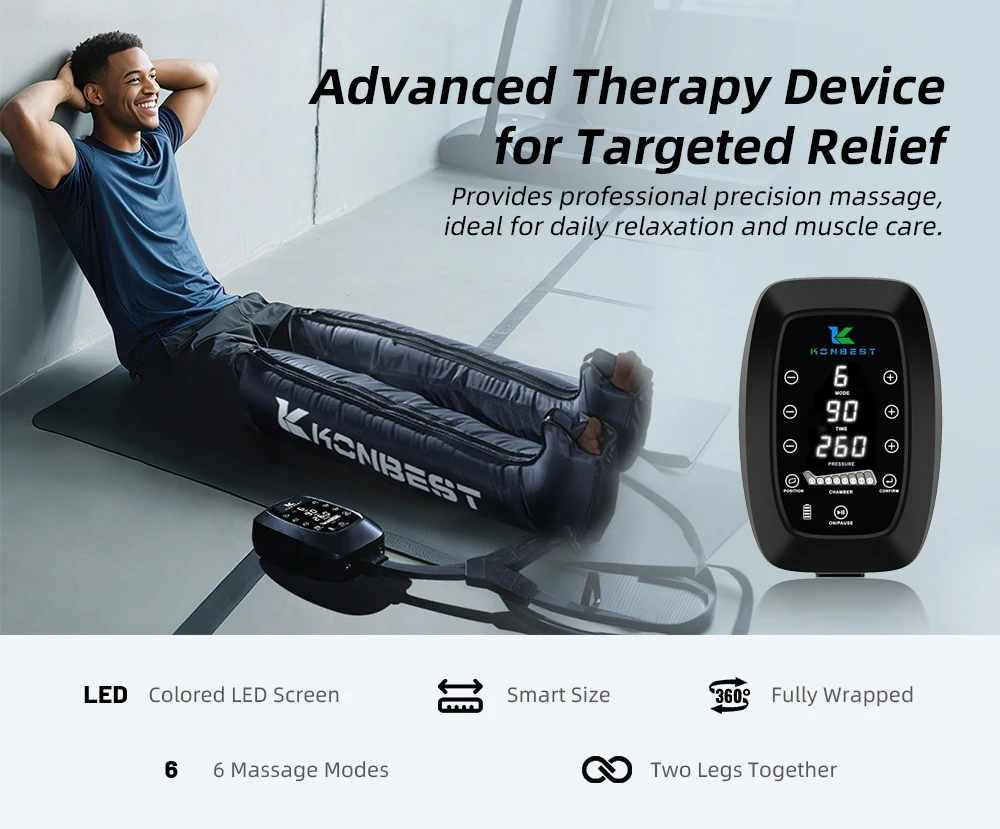 

Portable Sports Recovery Boots Compression Therapy Massage Leg Massager With Rechargeable Battery For Athletes