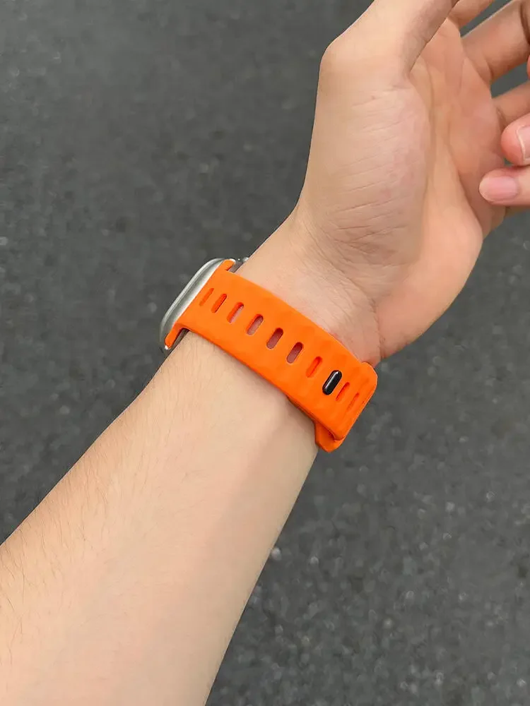 

Nice silicone Band Compatible with Apple Watch Correa for men Sport 38mm 40mm 41mm 42mm 44mm 45mm 49mm , Strap for IWatch