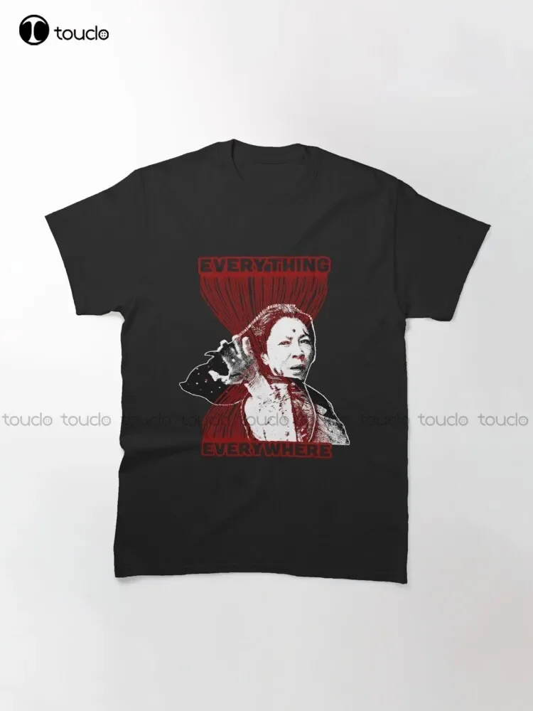 كل شيء في كل مكان في وقت واحد، فيلم 2022 أفضل تي شيرت كلاسيكي قمصان قطنية للرجال تي شيرت جرافيك كبير الحجم 100% قطن