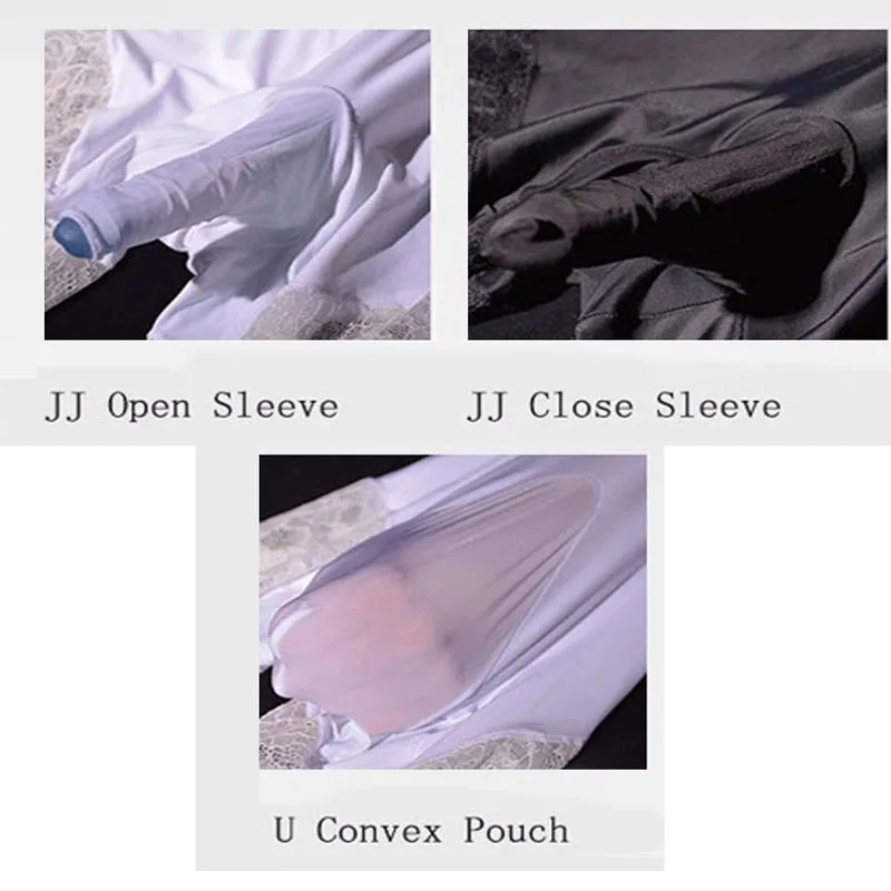 Fad Men Transparent 912 Needle Cock Ring U Convex Pouch Boxers High Waist Oil Glossy Penis Open Sleeve Breathable Dick Underpant