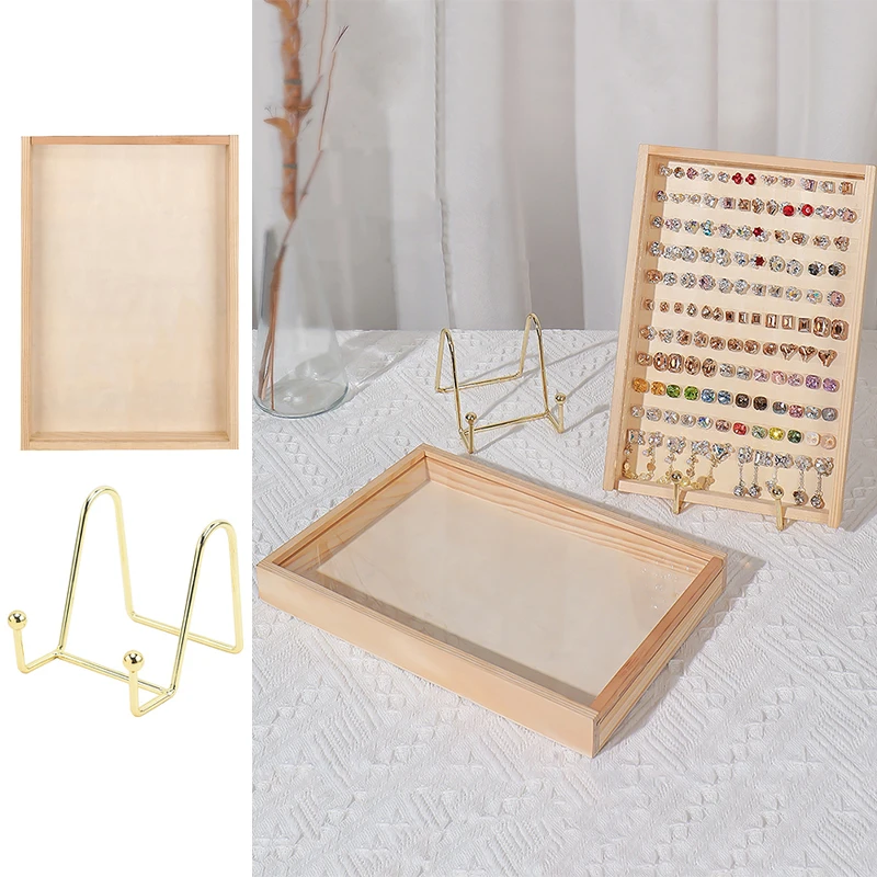 

Classical Style Dustproof Nail Art Display Board Solid Wood Nail Color Board Nail Art Accessories Jewelry Display Stand