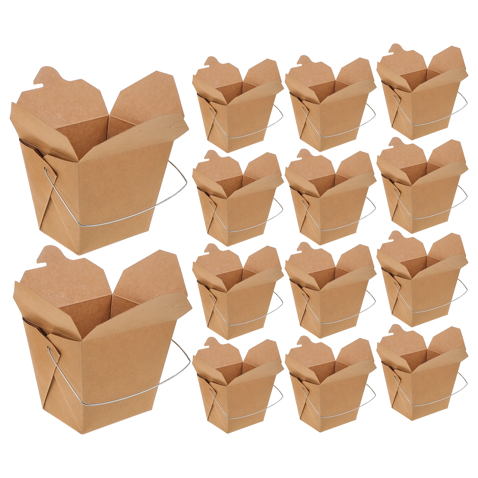 

50 шт., коробка для еды на вынос, китайские контейнеры, проволочная ручка, горячая и холодная еда, ресторан, мини-размер, жареный рис, курица, картофель фри