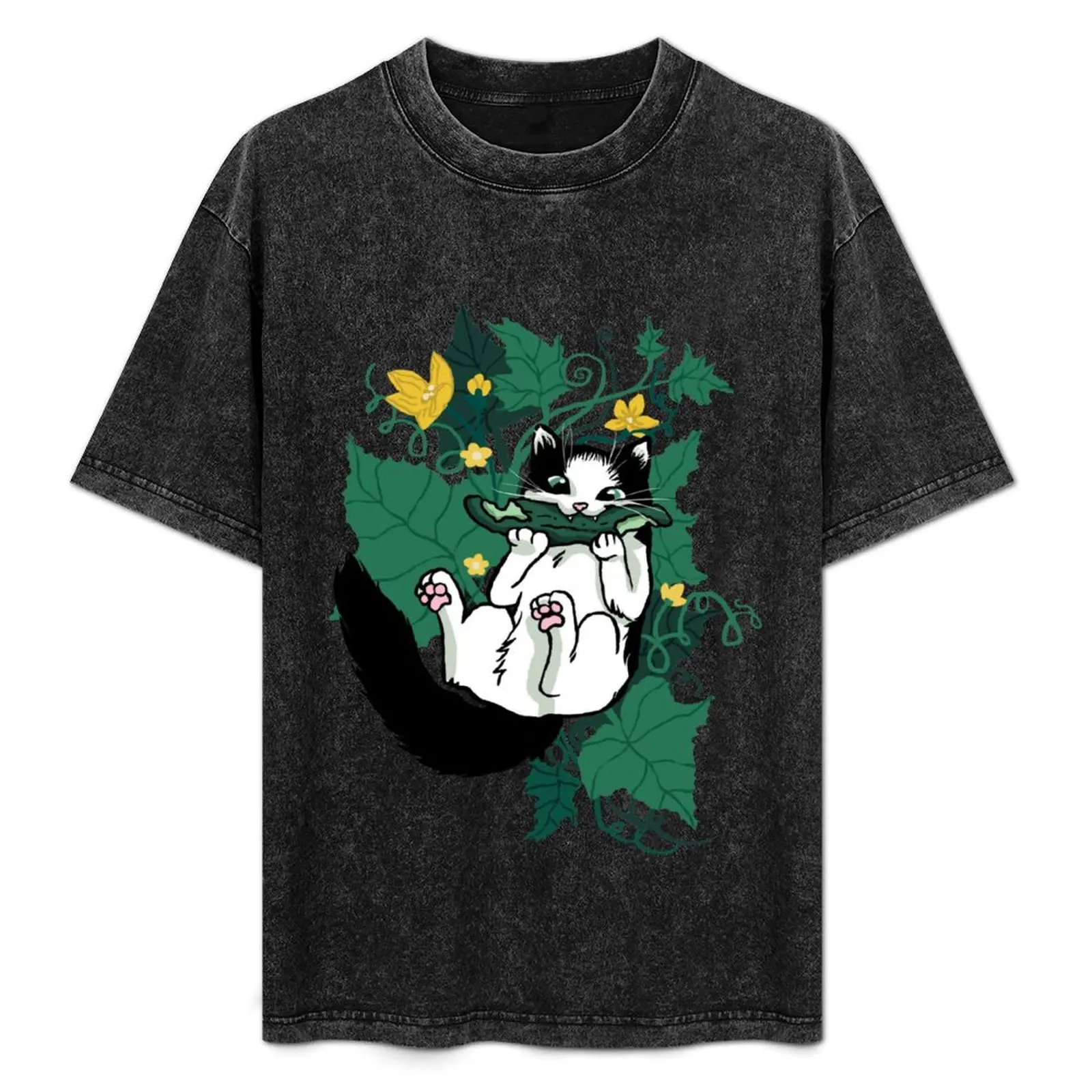 Mauri and a Cucumber with Flowers T-Shirt baggy shirts customs design your own mens tall t shirts