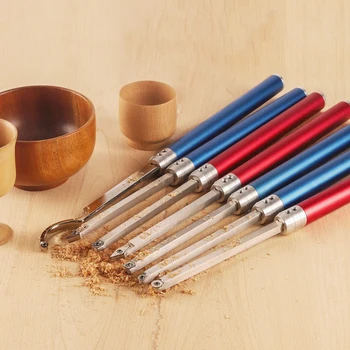 TASP Carbide Insert Cutter Woodturning Tool Swan Neck Wood Turning Chisel Blade &amp; Aluminum Handle for Wood Lathe Machine