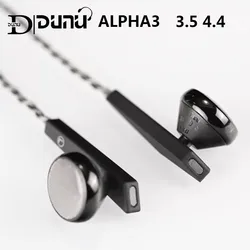 DUNU ALPHA 3 Hi-Res HIFI Flat Earphone 3.5mm or 4.4mm Balanced 14.2mm Dynamic Driver Open Wired Earbuds Aluminum Alloy ALPHA3