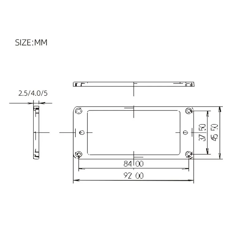 2pcs Plastic Flat 2.5*2.5 /4*4/ 5*5MM Humbucker Pickup Frame Mounting Ring Accessory for LP Electric Guitar