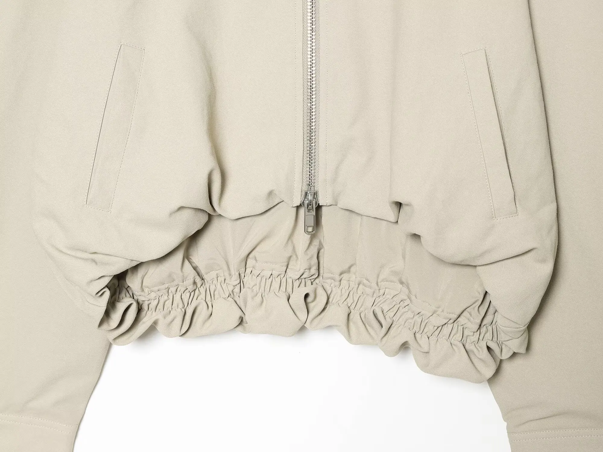 BSAY Neue minimalistische beige Kapuzenjacke für Damen, lockere, kurz geschnittene Oberbekleidung mit durchgehendem Reißverschluss, langärmliger Windbreaker im lässigen Workwear-Stil – Detail 8