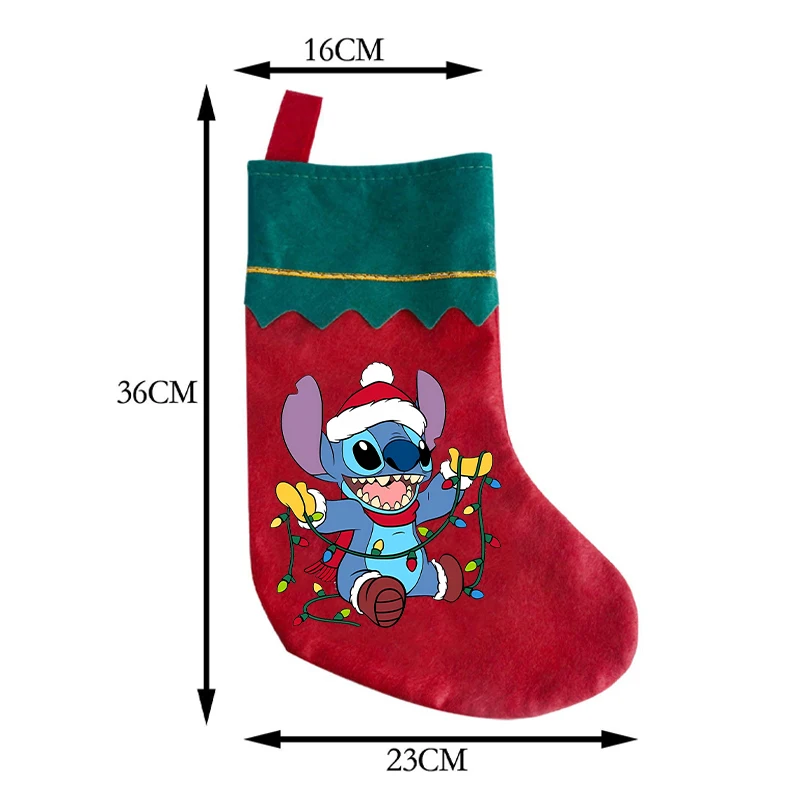 Disney Stitch ciondolo calza di natale nuovo Anime decorazione albero di natale Kawaii sacchetti regalo calzini di babbo natale ornamenti regalo per