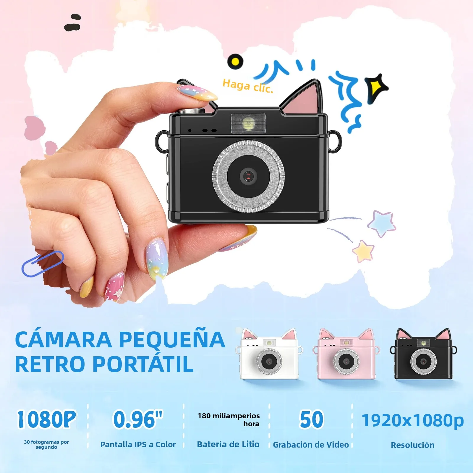 Mini cámara de acción digital U compacta, grabadora de video y fotos deportivas con wifi, estilo GoPro para actividades al aire libre