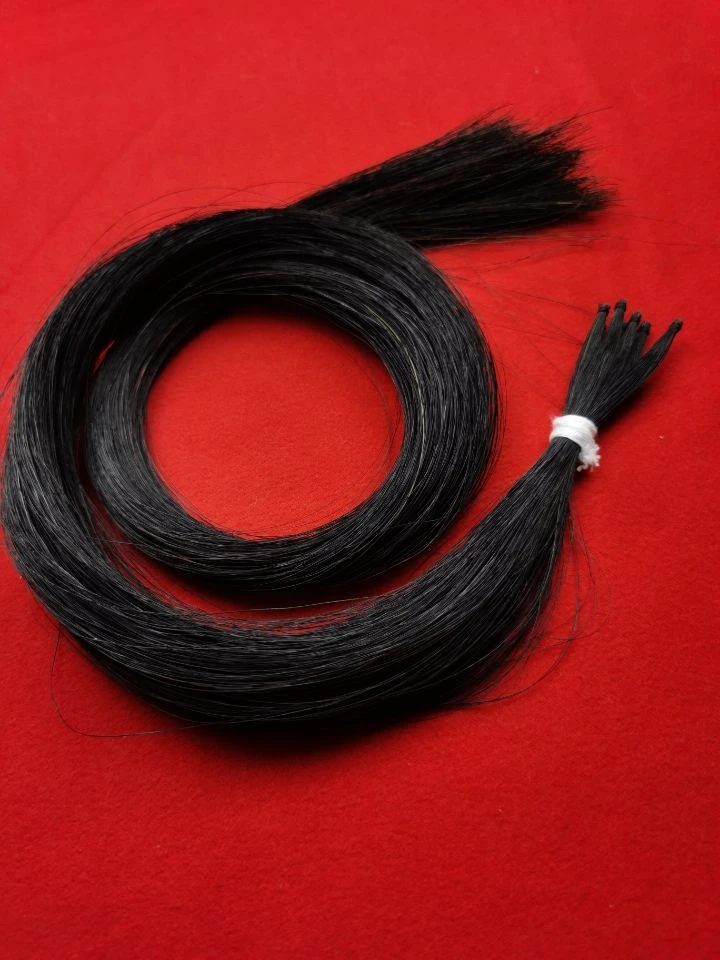 5 hanks violin viola cello double bass Mongolia natural black bow hair horse tail 80-85 cm