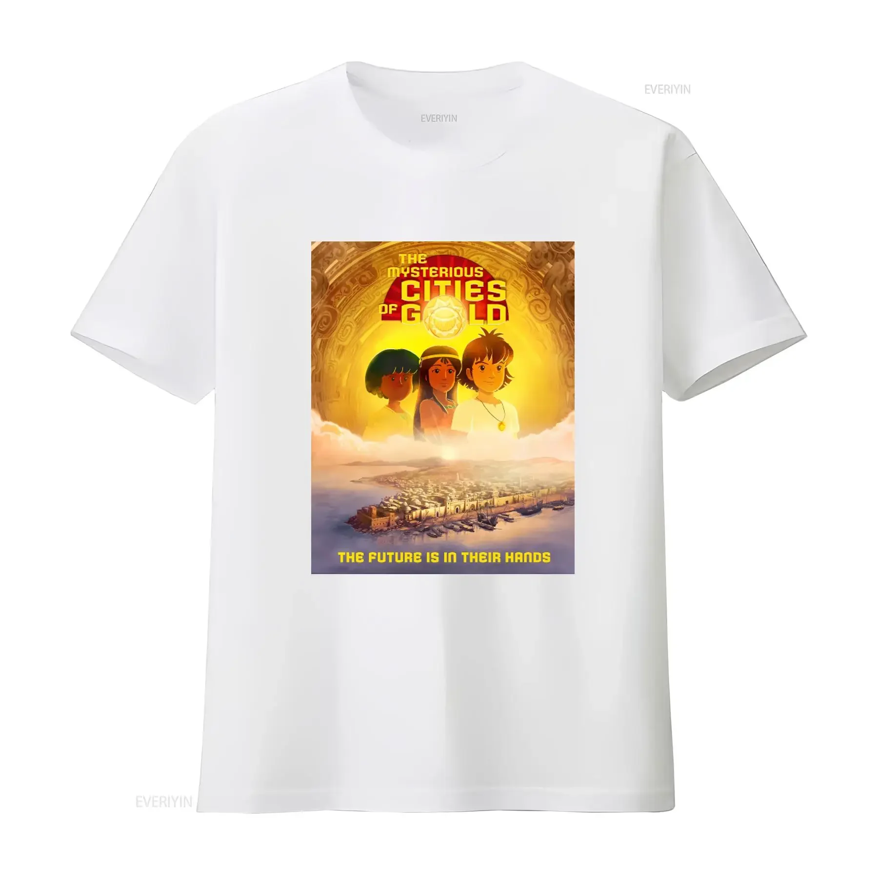 Mysterious Cities of Gold 80s Kids Cartoon Adventure T Shirt All Sizes The Future is in Their Hands vintage Washed streetwear view 3