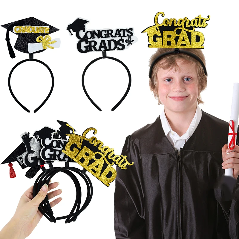 

2024 Graduated Decoration Grad Cap Headband Congratulations Graduation Party Photo Decor DIY Photo Props Decorations Supplies