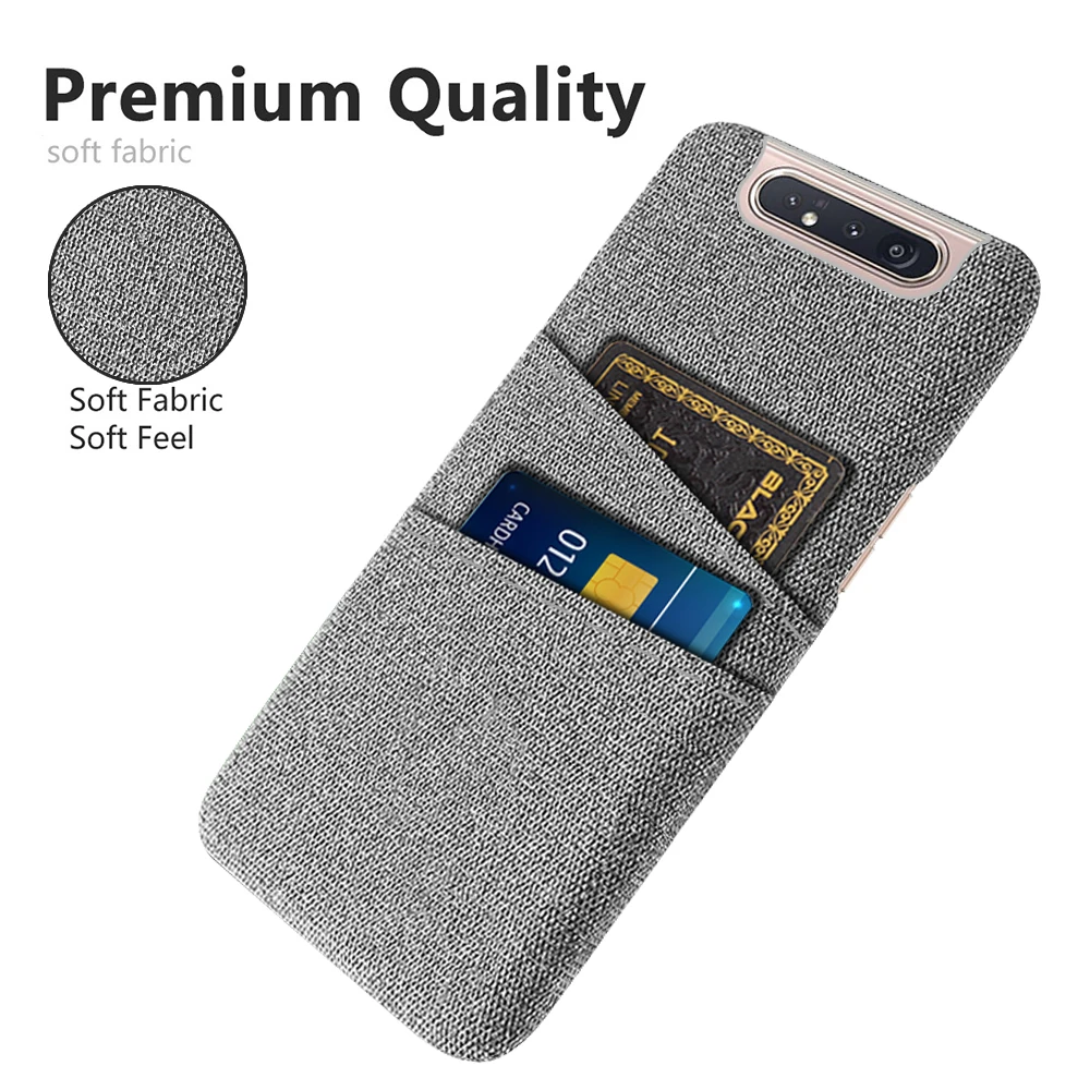 Card Case For Samsung Galaxy A80 Case Dual Card Fabric Cloth Luxury Cover For Samsung Galaxy A80 A 80 SM-A805F/DS Coque Funda