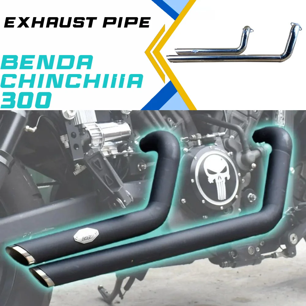 

For BENDA ChinchiIIa300 black and silver exhaust pipe 300CHICNHILLA 300 chinchilla exhaust muffler accessories