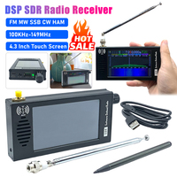 DSP SDR Radio Receiver Shortwave Radio Receiver 4.3 Inch Touch Screen Portable Shortwave Radio Rechargeable for FM MW SSB CW HAM