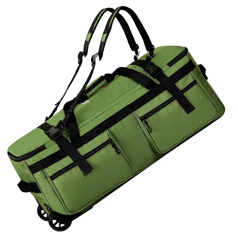 New Oversized Travel Backpack Portable Folding Wheels Duffel Bag Outdoor Equipment Multifunctional Tow Checked Bag Luggage