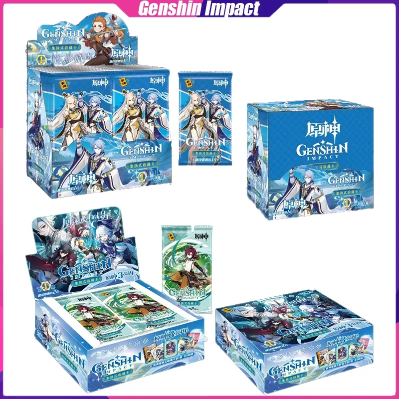 

Genshin Impact Cards KAYUAN 1st Anime Collection Cards Ganyu Xiao Board Games Toys Mistery Box Birthday Gifts for Boys and Girls