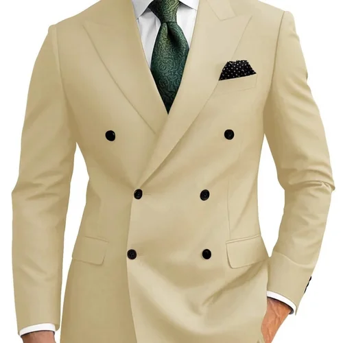 Imagen 2 del producto Traje de padrino de boda formal con solapa de muesca Terno de 2 piezas para hombre con chaleco para fumar - Conjunto de traje de negocios