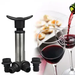 Wine Stopper with Vacuum Wine Pump Wine Preserver Aerator Rubber Black Stoppers Sealing Preserver Drinks Bottle Silicone Caps