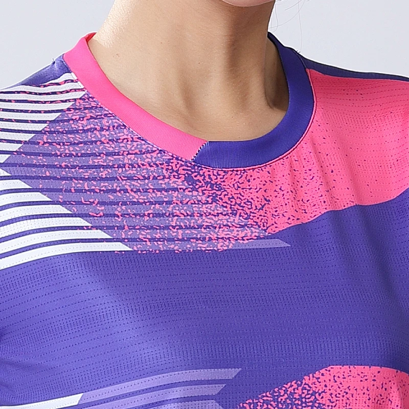 Prints Tennis Women Short Sleeve Quick Dry Lightweight Badminton Polyester Shirts Breathable Ping Pong Jerseys Training T-shirts