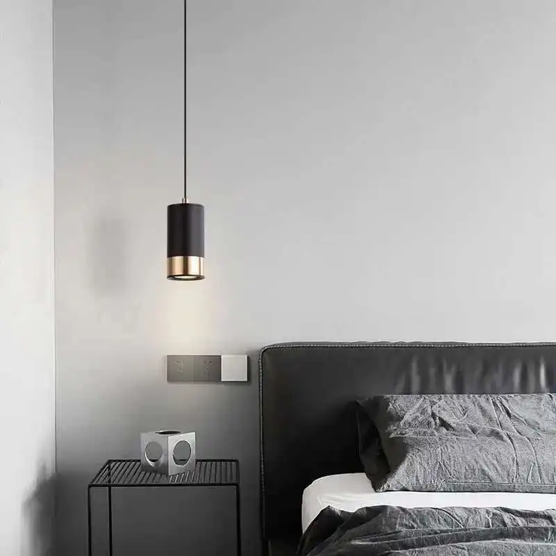 

Bedside chandelier bedroom lamp minimalist creative Scandinavian minimalist modern dining room lamp single head small chandelier