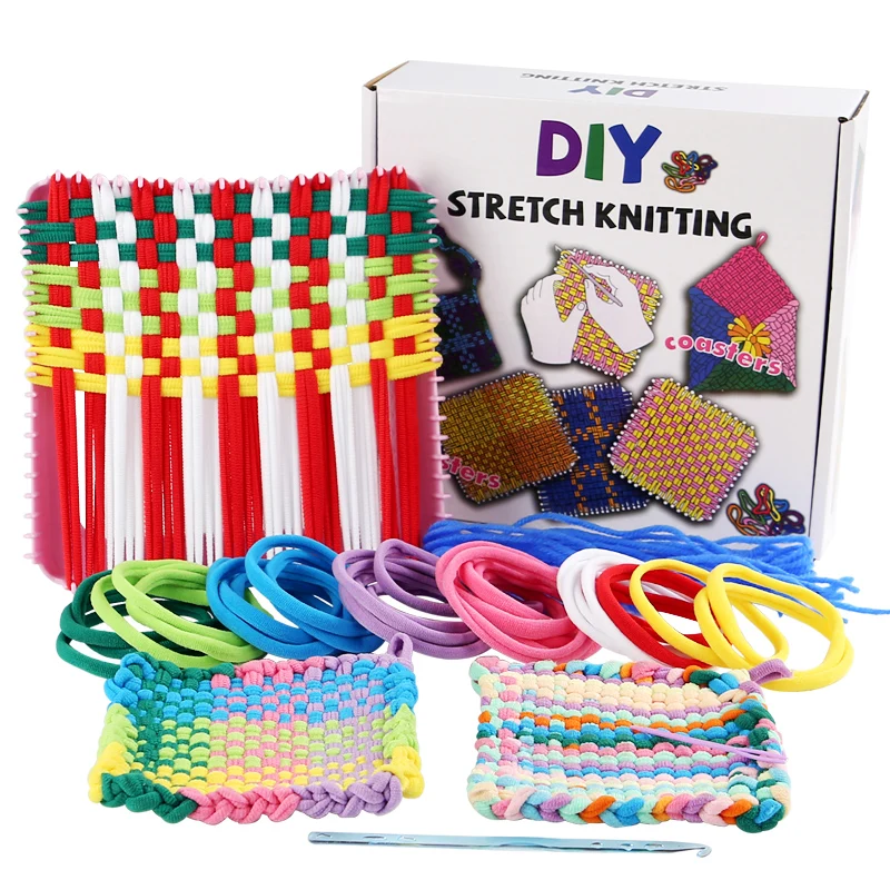 Tecelagem de corda elástica artesanal DIY infantil em várias cores com rica variedade e múltiplas combinações para organização gratuita