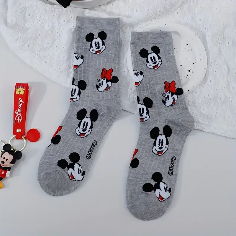 3 أزواج من الجوارب النسائية الطويلة المطبوعة بالرسوم المتحركة اليابانية الجديدة النسخة الكورية، جوارب لطيفة ومريحة وقابلة للتنفس وغير رسمية