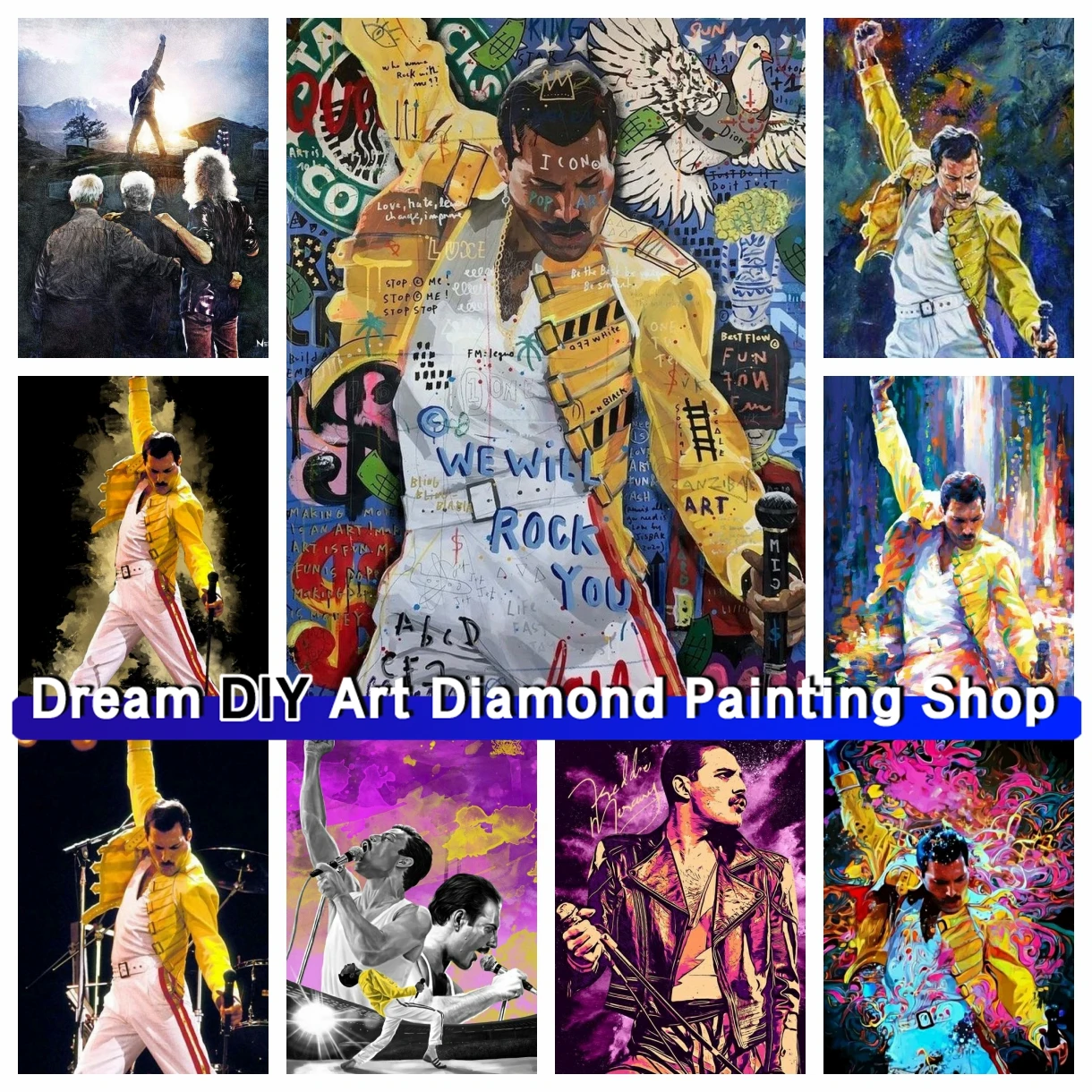 

Queen Ribbon Freddie Mercury 5D DIY Diamond Painting Mosaic Art Full Square Round Drill Cross Stitch Rhinestones New Arrivals